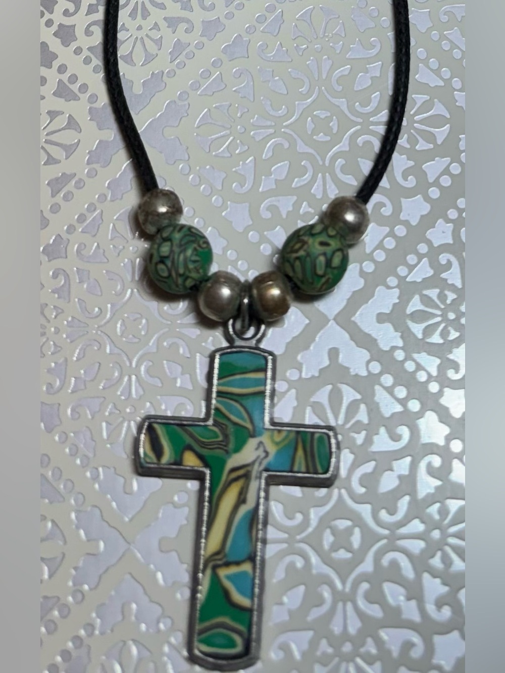 Handcrafted Turquoise Cross Pendant Necklace